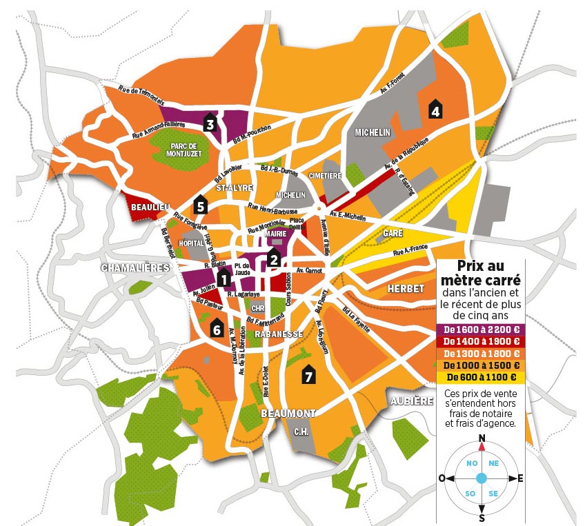 Les prix de l’immobilier à Clermont-Ferrand