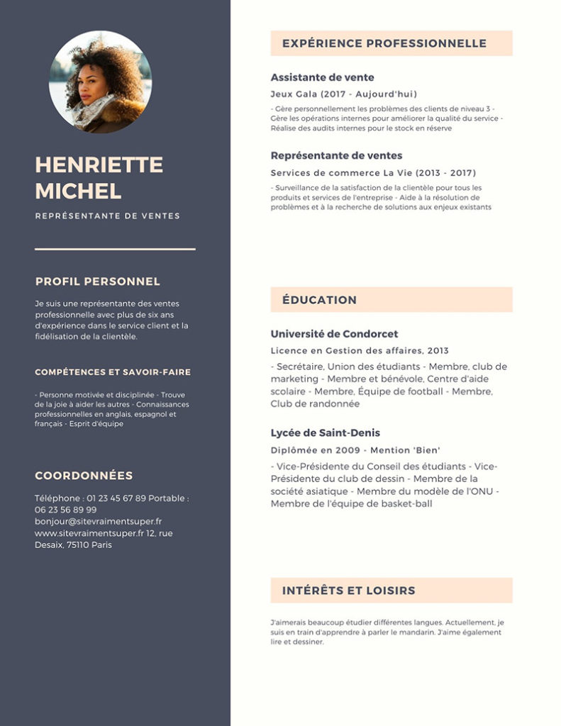 cv classique simple